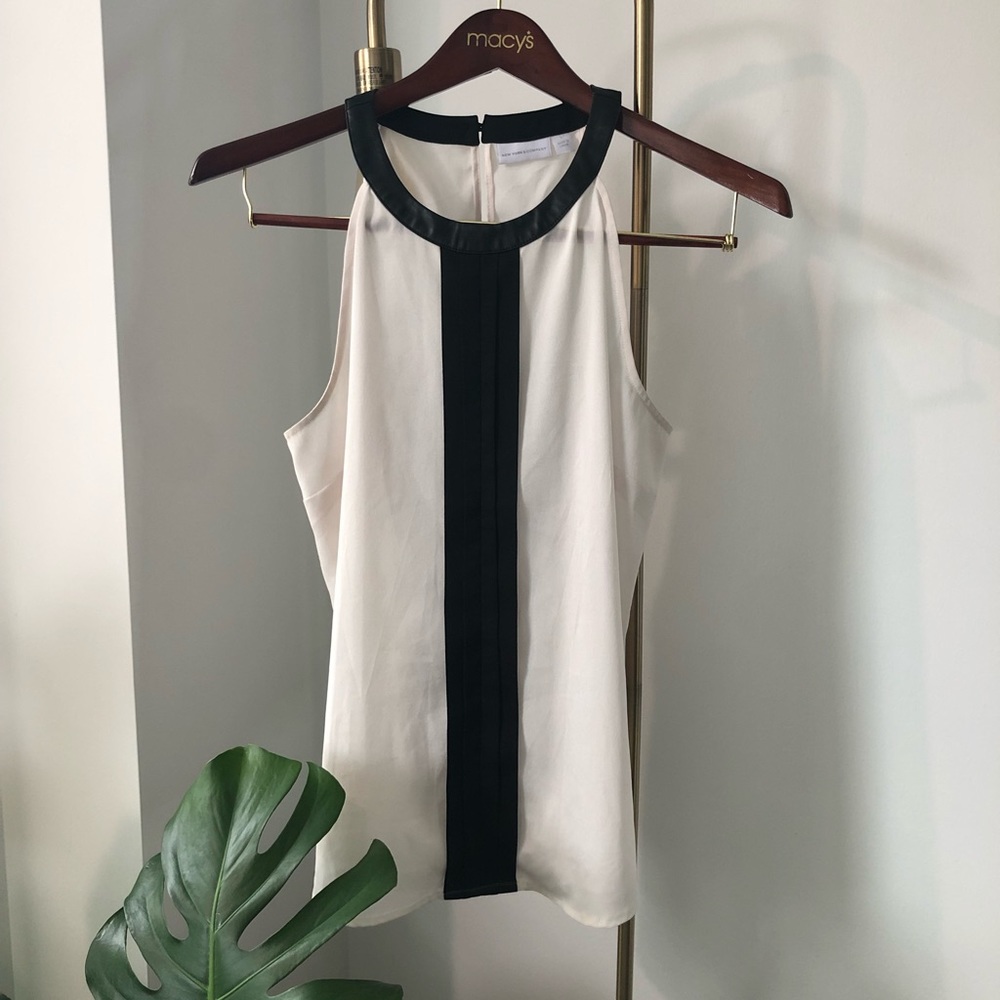 NY&C - Leather Trim Top - Size L
